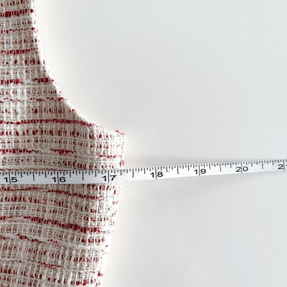 Tahari Womens Tweed Sleeveless Sheath Dress Red Cream White Size 8 - Picture 7 of 7